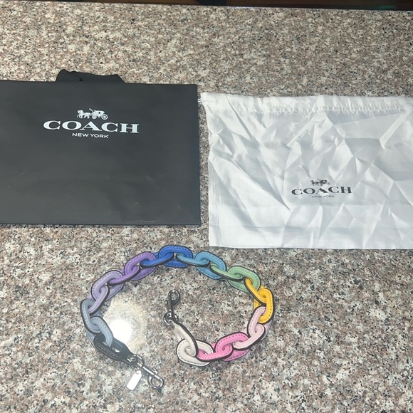 Coach Rainbow Leather Covered Short Chain
Strap - Picture 4 of 7